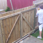 Double fence gates