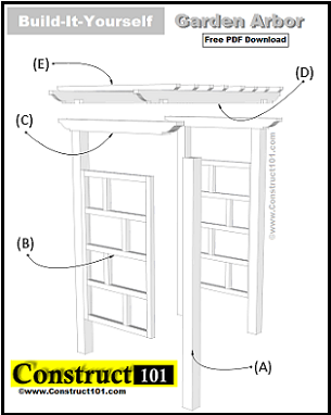 freestanding garden arbor plans